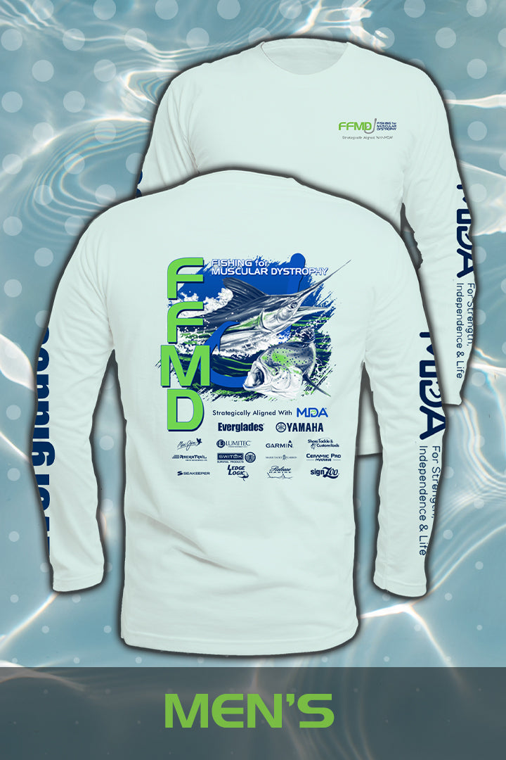. Long Sleeve FFMD Performance Shirt - Marlin Mahi Aqua Mist – Fishing for  MD - Muscular Dystrophy