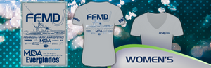 Women's V-Neck Short Sleeve FFMD Boat Performance Shirt (Dri-Fit)- Grey/Navy