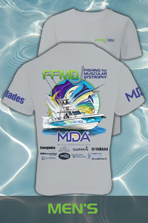 Short Sleeve FFMD Boat Sailfish Marlin Performance Shirt (Dri-Fit)- Grey