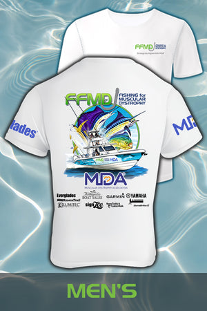 Short Sleeve FFMD Boat Sailfish Marlin Performance Shirt (Dri-Fit)- White