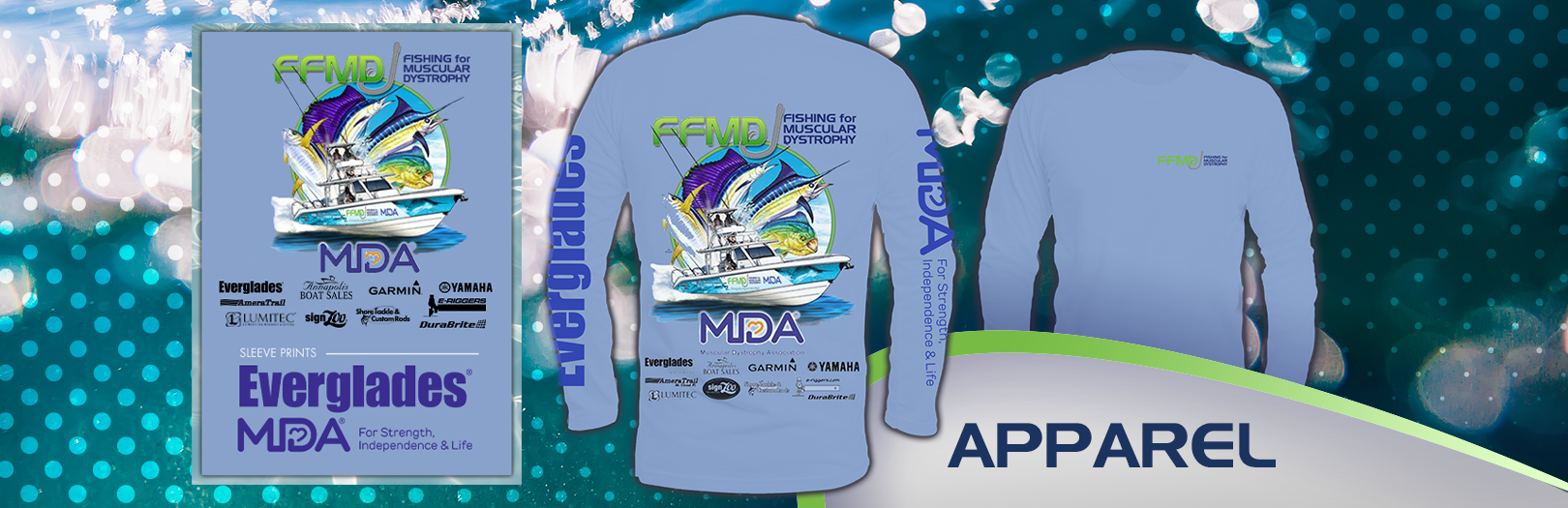 Long Sleeve FFMD Boat Sailfish Marlin Performance Shirt (Dri-Fit)- Blu –  Fishing for MD - Muscular Dystrophy