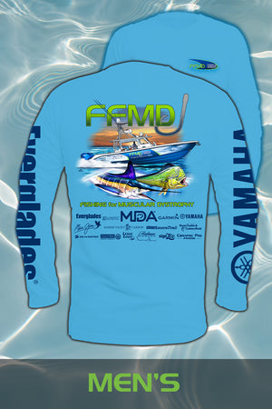 Long Sleeve FFMD Boat Marlin Dolphin Performance Shirt (Dri-Fit) - Blue